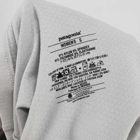 Patagonia Layered Mesh Padded Halter Top‎ Aqua Blue/Grey Small - Picture 8 of 9